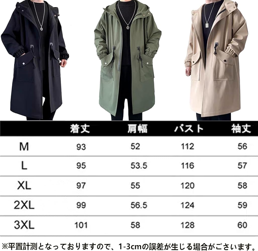 Amazon | [MRYAOJONEZCW] コート メンズ ロング モッズコート メルトン